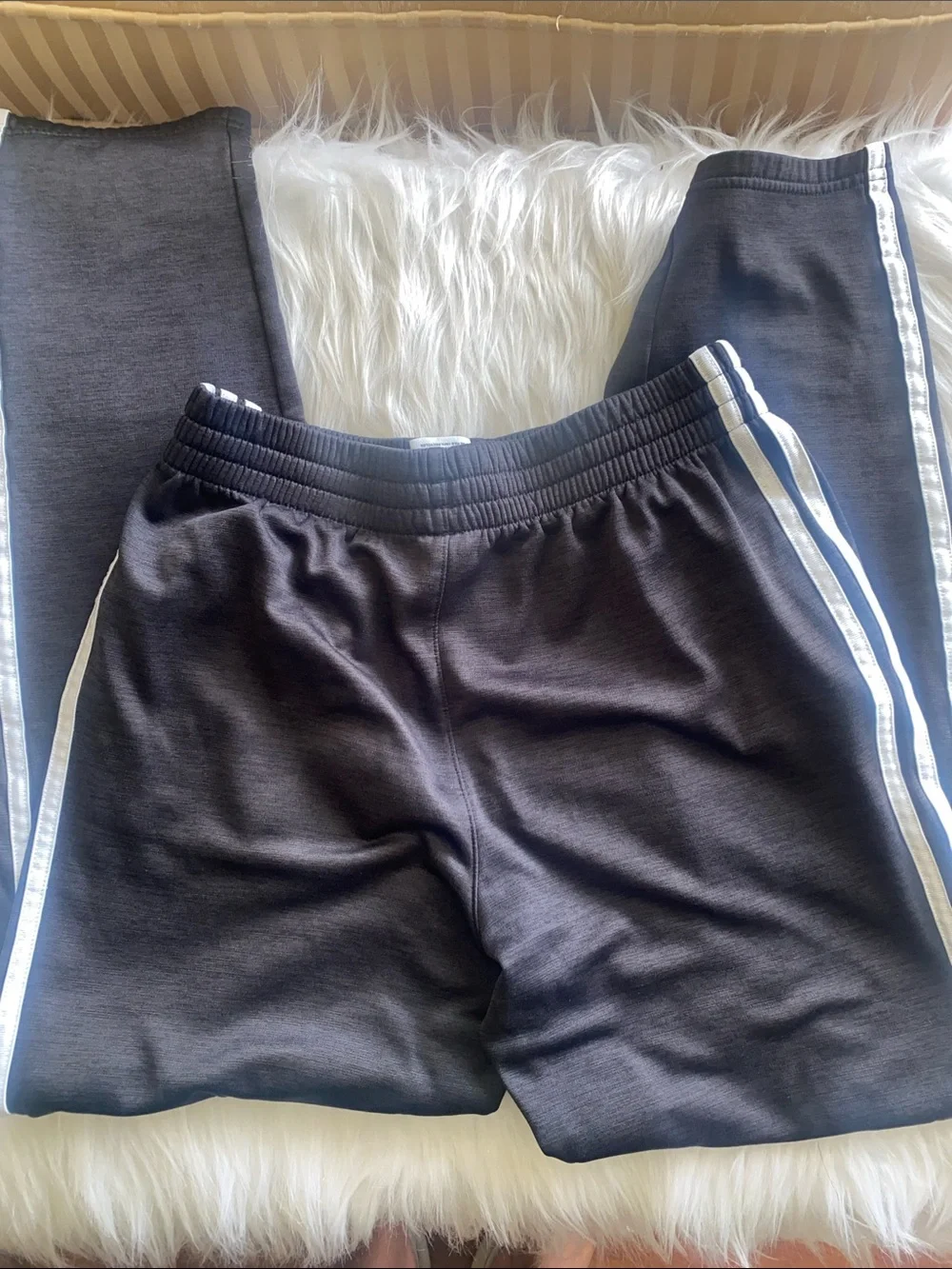 adidas Kids Navy Sweatpants with White 3-Stripes